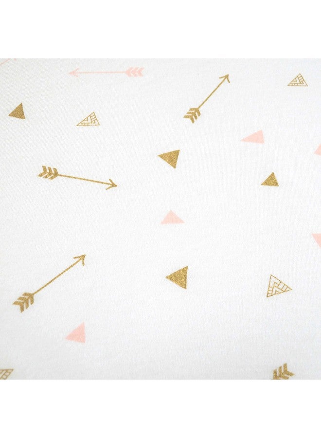 TL Care TL Care 100% Natural Cotton Fitted Crib Sheet 52" x 28" - Soft, Breathable, Hypoallergenic & Gentle Toddler Bed Sheet, Gold and Pink Arrows, Neutral for Boys & Girls - Image 3