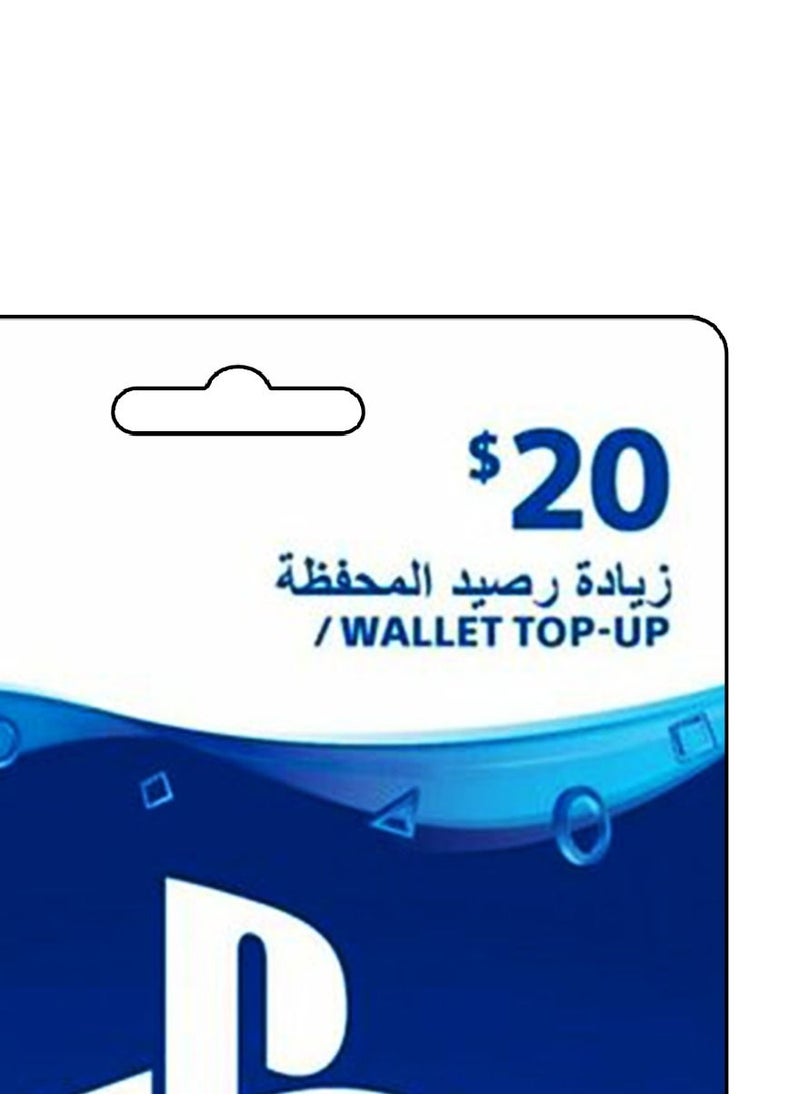 سوني إنترآكتيف إنترتيمنت - بطاقة شحن من متجر بلايستيشن فئة 20 دولارات للحساب السعودي - Image 1