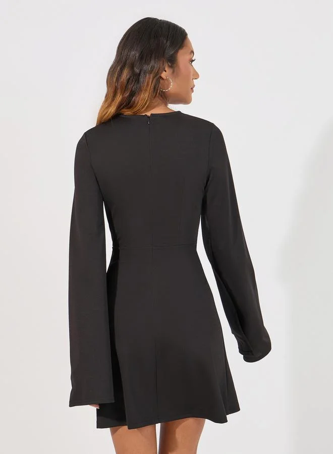 Styli Cape Sleeve Mini Dress