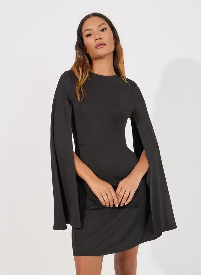 Styli Cape Sleeve Mini Dress