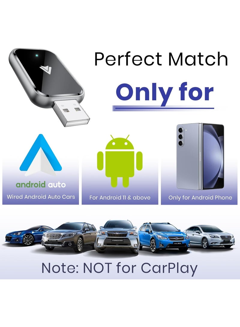 محول Android Auto لاسلكي – يحوّل النظام السلكي إلى لاسلكي، حجم صغير، USB-C/Type-C، تحكم ثابت بدون تأخير - Image 2