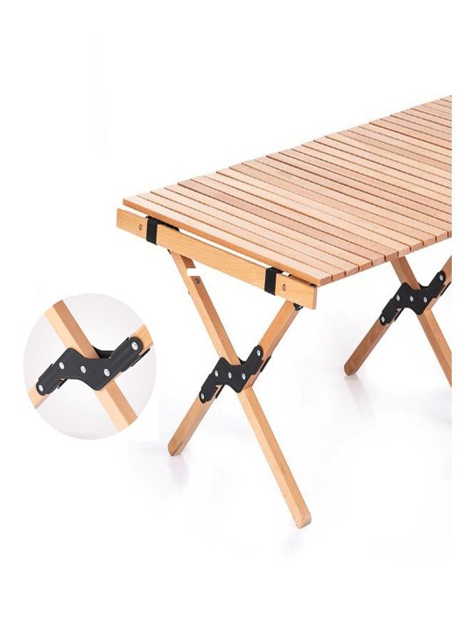 fashionhome 1 Piece Multipurpose Use Durable Portable Outdoor Dining Table Egg Roll Foldable Camping Bamboo Table with Caring Bag 60x45x38 cm  - Image 4