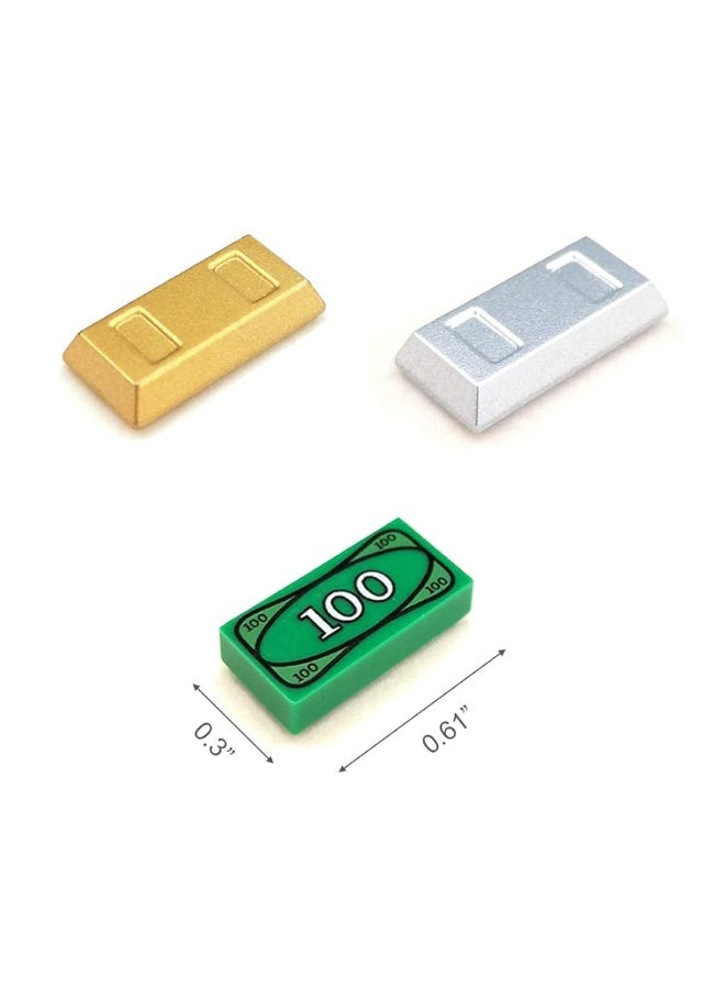 ZHX Treasure Accessories Jewel Chest, Gems Diamonds, Bullion Gold Bar, Crystals, 100 Dollar Bill Cash Toy Pirate Building Blocks Set for Kids 5 6 7 8 Years Old - Image 1