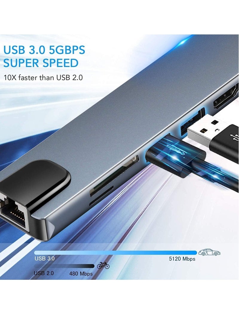 TIGER 8-in-1 USB C Hub Multifunction Adapter – USB Docking Station for MacBook & Windows with 4K HDMI, USB 3.0, Ethernet, SD Card Reader, Power Delivery & More  - Image 3