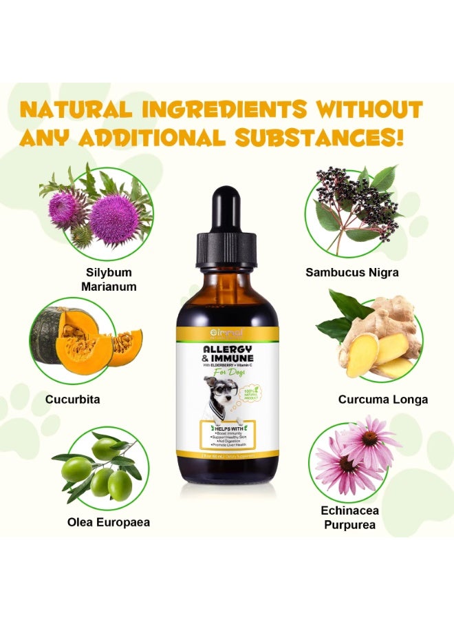 Oimmal مكمل الحساسية والمناعة مع البلسان + فيتامين C للكلاب 60 مل - Image 2