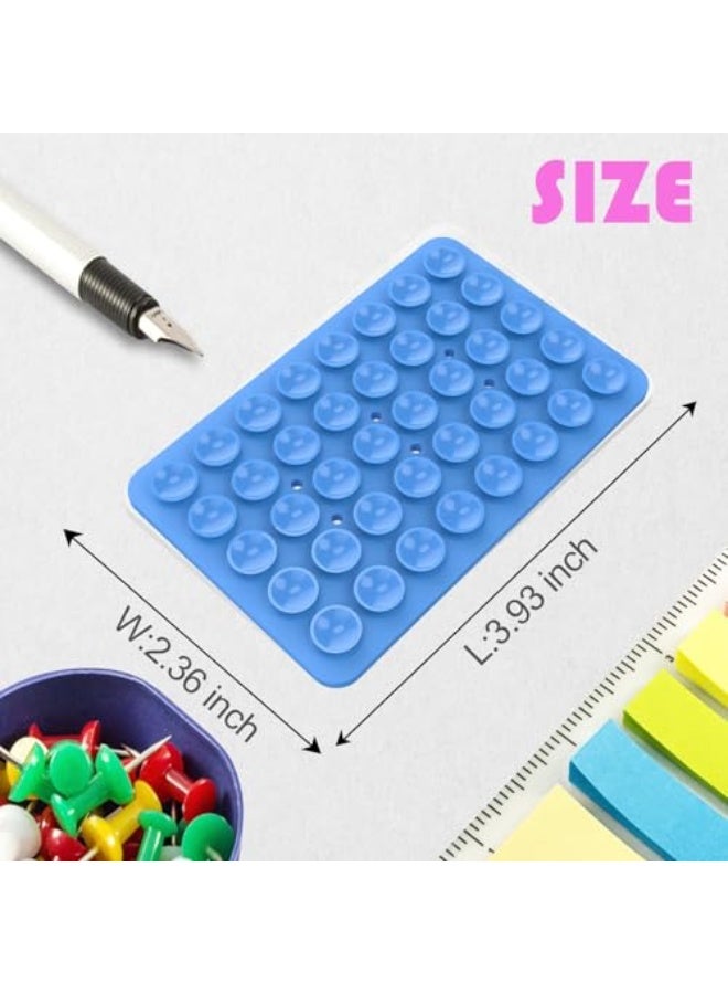 NIBEMINENT 2PACK Silicone Double Sided Suction Phone Case Mount, Detachable Hands Free & Strong Grip Holder for Selfies & Videos, Compatible iPhone Android (Blue, 2Pack 40 Suction Cups)  - Image 5