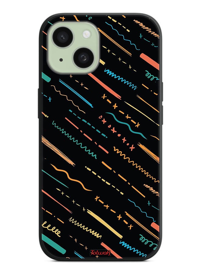Tolwak Apple iPhone 15 Protective Case Cover X Lines Abstract Pattern - Image 2