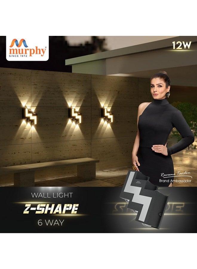 MURPHY Murphy 12W Aluminium Led Luxurious Indoor & Outdoor Step Type Up/Down Wall Light Warm White, Shockproof & Rustproof Alluminium Body (3 Up & 3 Down Step), Pack of 1 (with 2 Years Warranty)  - Image 4