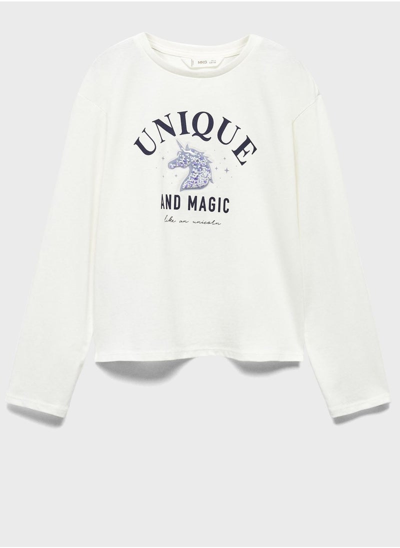MANGO - Kids Unique Crew Neck T-Shirt - Image 1