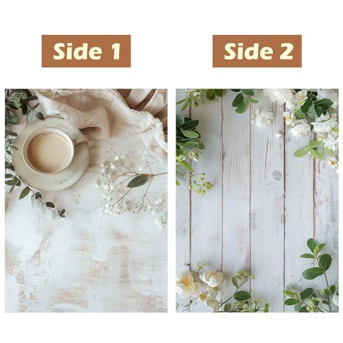 HomeArt Sheet 2 in 1 Product Photography Backdrop 3D Flat Lay Tabletop Double-Sided 20x29 Photo Background PVC Wrinkle Free for Small Products Food Cosmetics Shooot (Pack of 1, FL - 006) - Image 2
