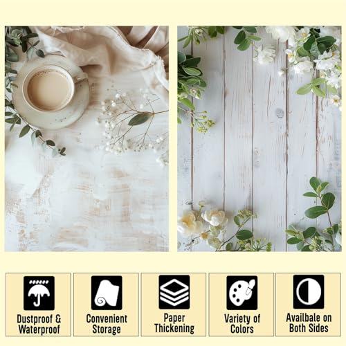 HomeArt Sheet 2 in 1 Product Photography Backdrop 3D Flat Lay Tabletop Double-Sided 20x29 Photo Background PVC Wrinkle Free for Small Products Food Cosmetics Shooot (Pack of 1, FL - 006) - Image 3