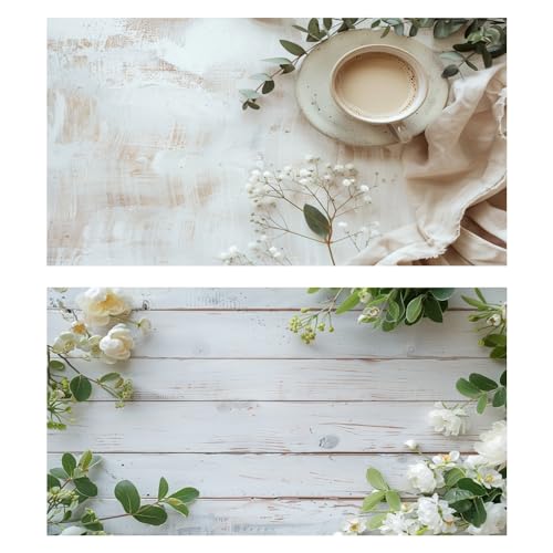 HomeArt Sheet 2 in 1 Product Photography Backdrop 3D Flat Lay Tabletop Double-Sided 20x29 Photo Background PVC Wrinkle Free for Small Products Food Cosmetics Shooot (Pack of 1, FL - 006) - Image 1