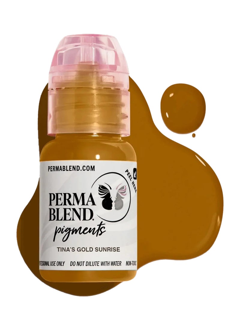 Perma Blend Eyebrow Pigment Gold Sunrise Brow Shades 15ml Microblading Ink For Eyebrows, Eyes, And Scalp Professional Cosmetic Pigment 