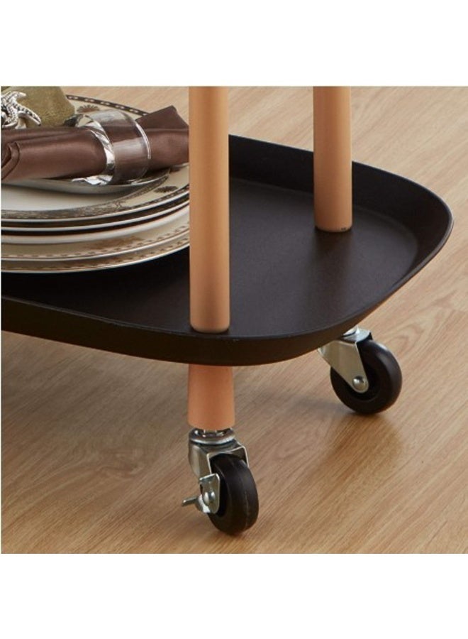 طعم المنزل عربة تخزين متحركة بعجلات ومقبض، مكونة من طبقتين أو ثلاث طبقات - عربة متعددة الأغراض، منظم متنقل موفر للمساحة للمطبخ والحمام والمكتب وغرفة المعيشة، أسود - Image 5