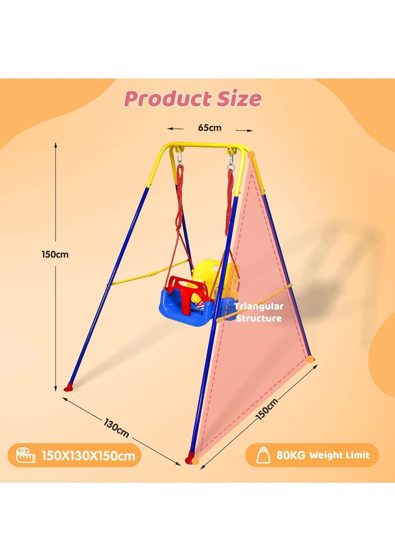 يوستيد مجموعة أرجوحة للأطفال الصغار وبلوزة أطفال، حامل أرجوحة للأطفال للعب في الأماكن المغلقة/الخارجية، مضادة للانزلاق، مريحة وسهلة التجميع للرضع والمراهقين، مقعد أرجوحة للأطفال في ساحة اللعب 4 في 1 - Image 4