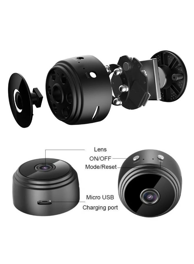 كاميرا مراقبة منزلية A9 لاسلكية صغيرة مزودة بخاصية واي فاي وكاميرا مراقبة داخلية مع رؤية ليلية وتسجيل فيديو عالي الدقة 1080 وزاوية واسعة للغاية - Image 3