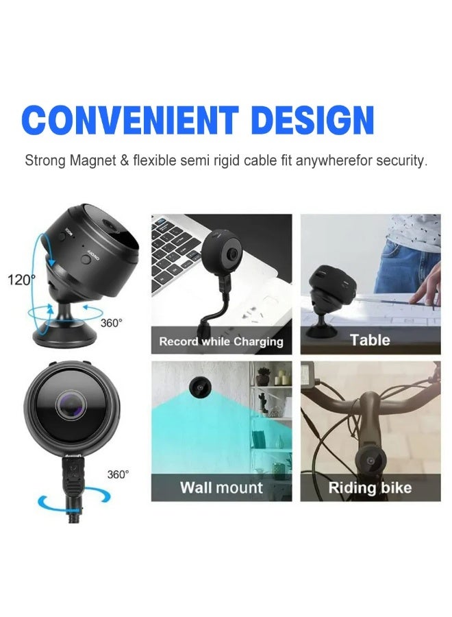 كاميرا مراقبة منزلية A9 لاسلكية صغيرة مزودة بخاصية واي فاي وكاميرا مراقبة داخلية مع رؤية ليلية وتسجيل فيديو عالي الدقة 1080 وزاوية واسعة للغاية - Image 5