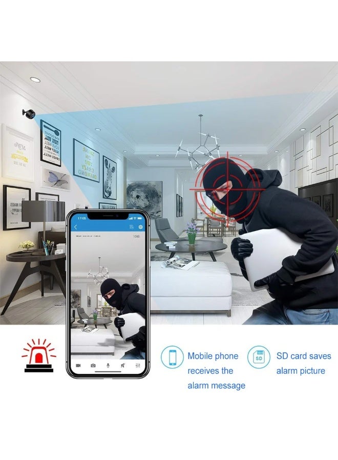 كاميرا مراقبة منزلية A9 لاسلكية صغيرة مزودة بخاصية واي فاي وكاميرا مراقبة داخلية مع رؤية ليلية وتسجيل فيديو عالي الدقة 1080 وزاوية واسعة للغاية - Image 4