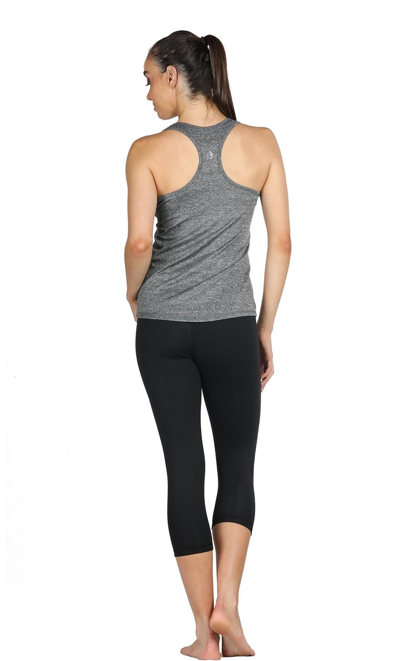 icyzone Workout Tank Tops for Women - Racerback Athletic Yoga Tops, Running Exercise Gym Shirts(Pack of 3)(L, Charcoal/Lavender/Peach) - Image 3