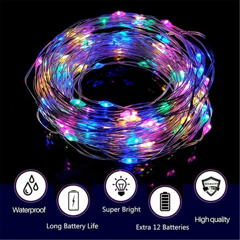 مصابيح تزيين LED من سلك نحلي، مصابيح نجمية، حبال مصابيح، مصابيح وميض مقاومة للماء، مصابيح نجمية الصحراء (جيبسوفيلا)، لمساحة الغرفة، لمخطط 520، مصابيح صغيرة لأجواء خاصة - Image 4