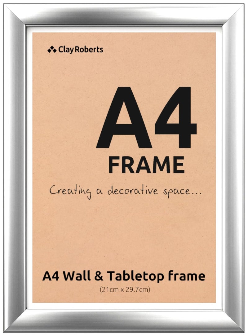 A4 Photo Frame Silver Picture Frame Certificate Art Print Poster 21cm x 297cm Silver Frames A4 Photo Collage Gallery Display