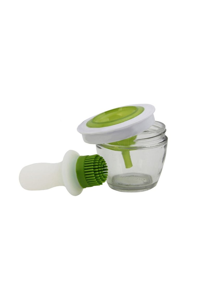 Oil Dispenser Glass Bowl Container and Silicone Pastry Brush for Cooking - Image 3