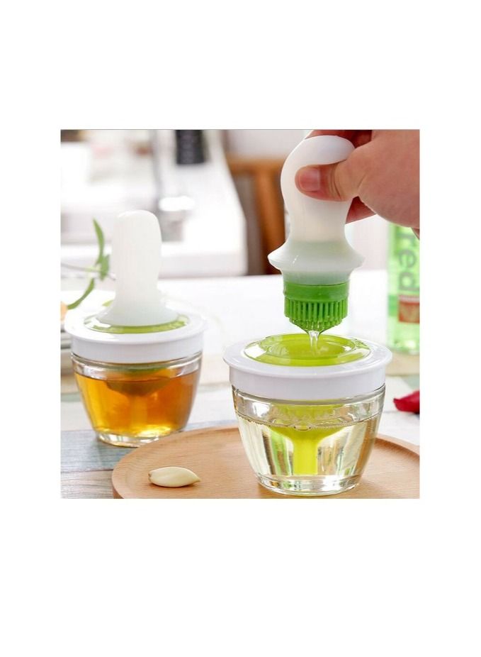 Oil Dispenser Glass Bowl Container and Silicone Pastry Brush for Cooking - Image 5