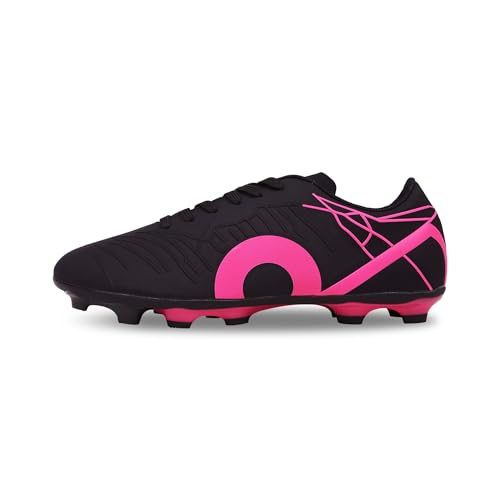 AIVIN VANTAMOR Football Shoes - Black/Pink | Lightweight Comfort & Maximum Grip | Best for Competitive Soccer Players | Sports Cleats | Football Footwear | Football Sports Shoes (Black/Pink, UK Footwear Size System, Adult, Men, Numeric, Medium, 6) - Image 1