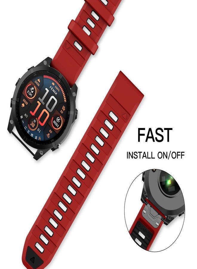 OVERSTEP Strap for Garmin Fenix 8 47mm,Fenix E Soft Silicone Replacement Band for Fenix 5,Fenix 6,Fenix 7,Epix Pro 47mm,Quatix 5,Approach S62. - Image 3