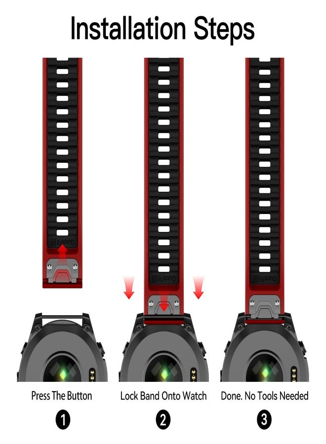 OVERSTEP Strap for Garmin Fenix 8 47mm,Fenix E Soft Silicone Replacement Band for Fenix 5,Fenix 6,Fenix 7,Epix Pro 47mm,Quatix 5,Approach S62. - Image 5