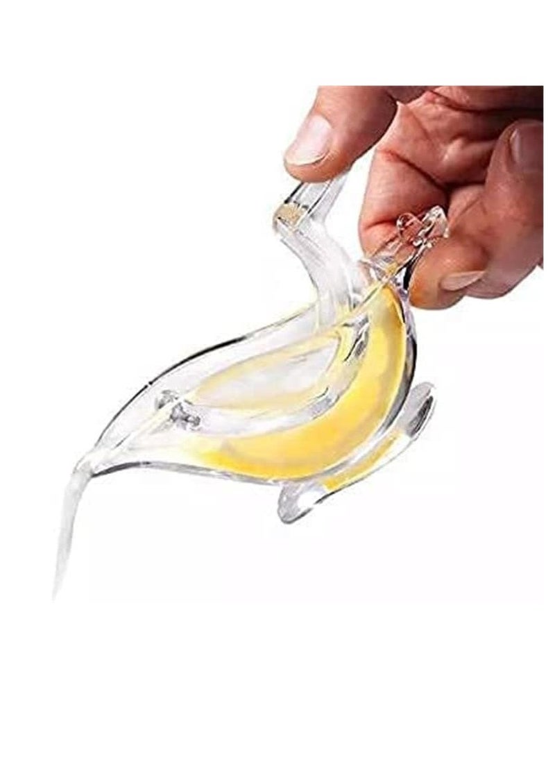 Portable Bird-Shaped Acrylic Manual Lemon Squeezer, Suitable for Squeezing Oranges, Lemons, and Pomegranates - Transparent - Code 518 - Image 4
