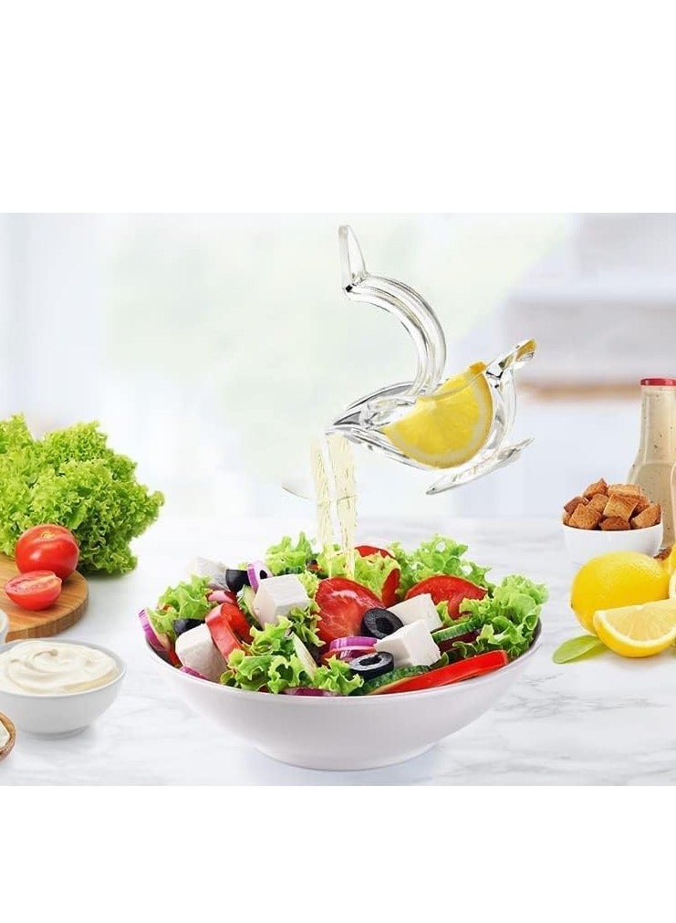 Portable Bird-Shaped Acrylic Manual Lemon Squeezer, Suitable for Squeezing Oranges, Lemons, and Pomegranates - Transparent - Code 518 - Image 3