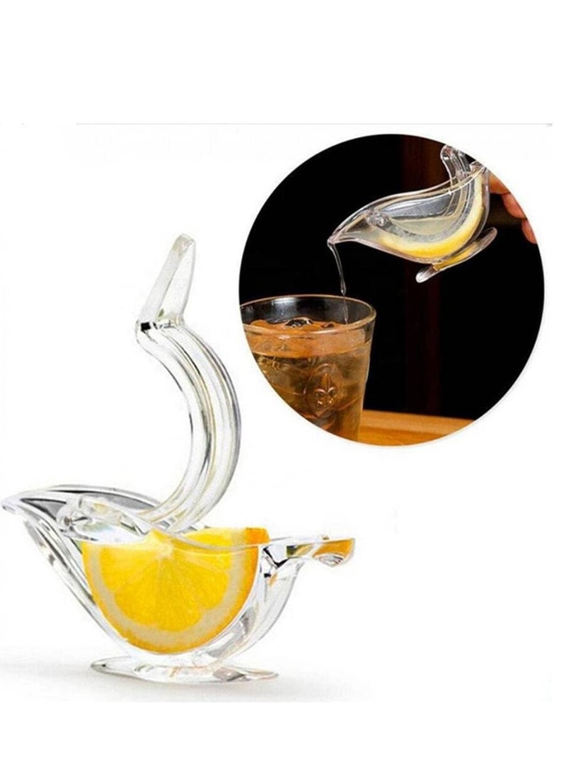 Portable Bird-Shaped Acrylic Manual Lemon Squeezer, Suitable for Squeezing Oranges, Lemons, and Pomegranates - Transparent - Code 518 - Image 1
