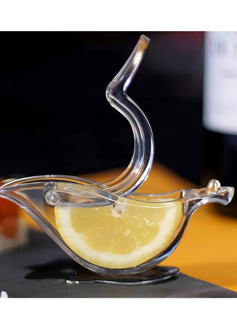 Portable Bird-Shaped Acrylic Manual Lemon Squeezer, Suitable for Squeezing Oranges, Lemons, and Pomegranates - Transparent - Code 518 - Image 2