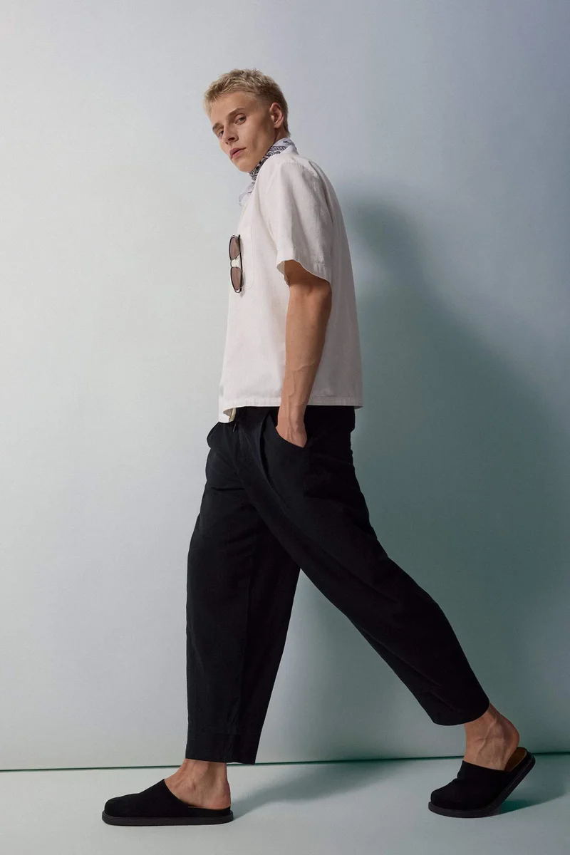 Defacto  Wide Cut Black Trousers for Men | Best Price UAE