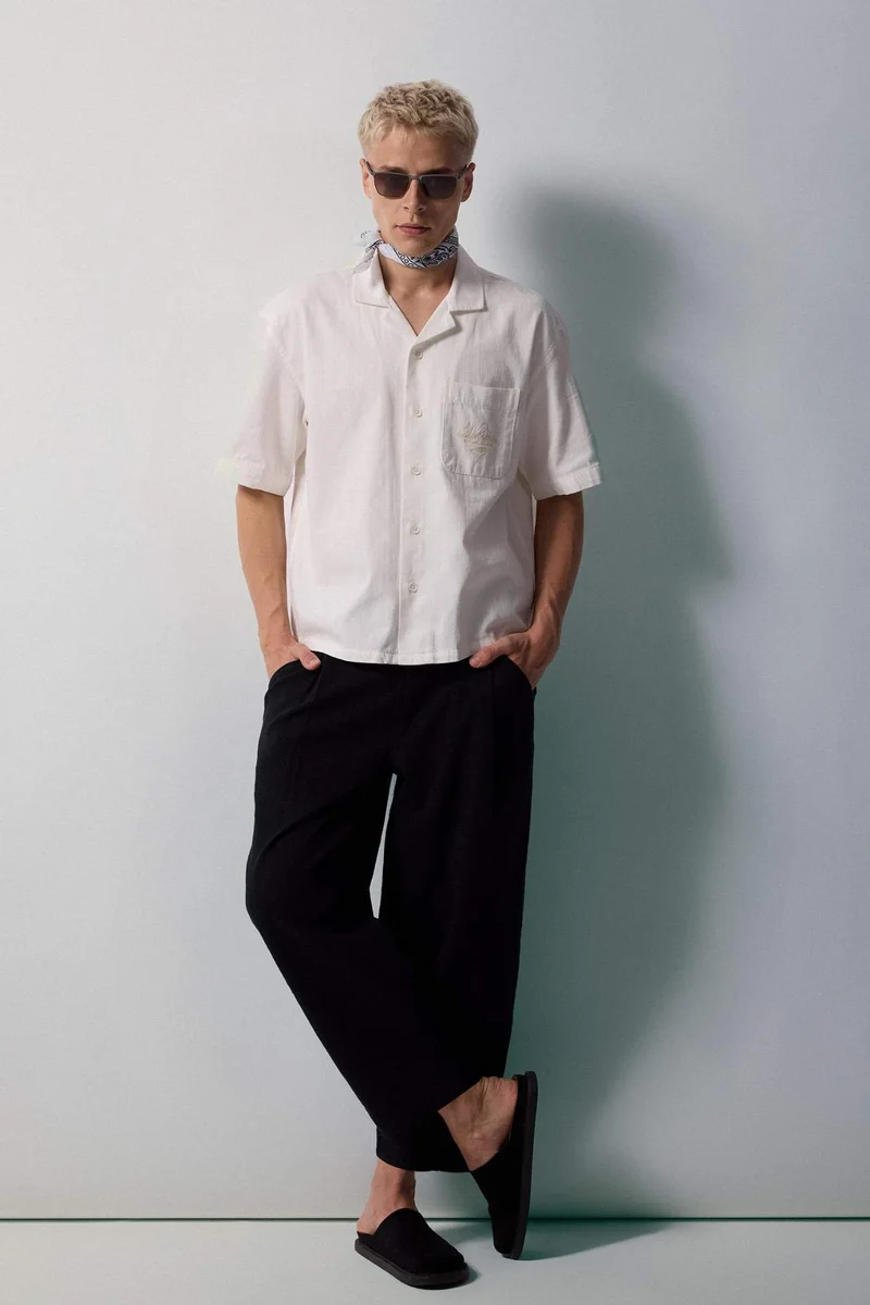 Wide Cut Black Trousers