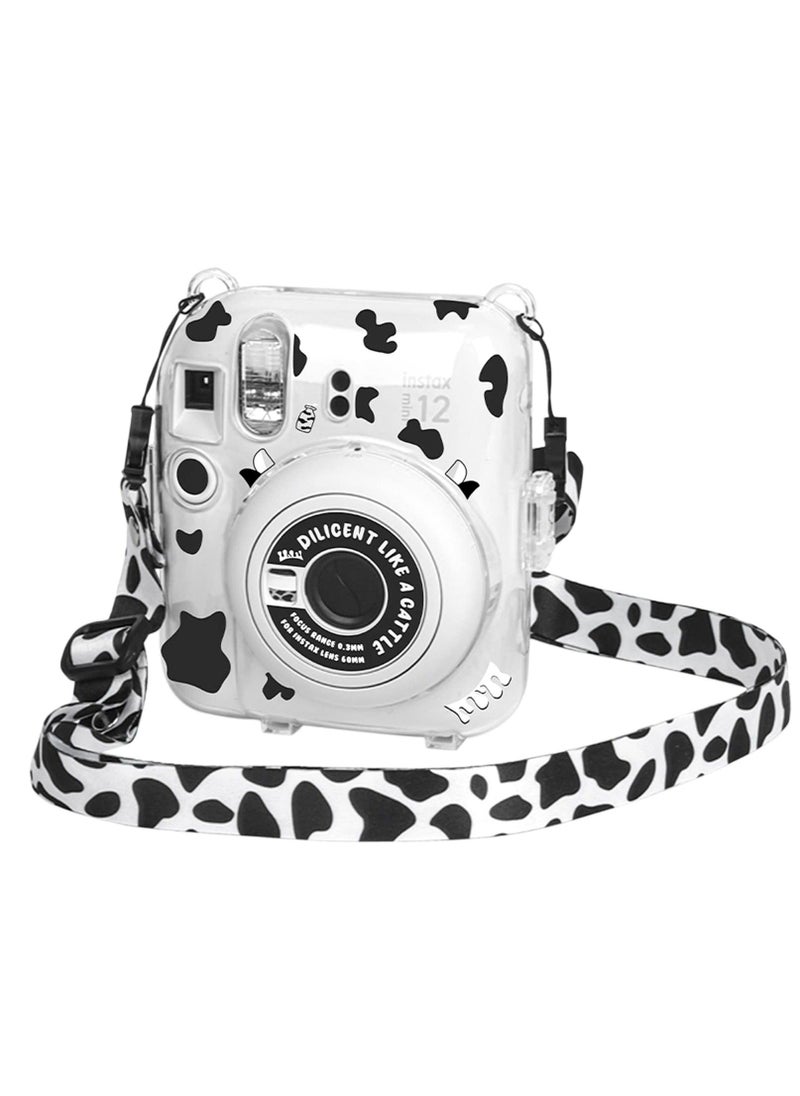 Generic Clear Case for Fuji Instax Mini 12/Polaroid Mini 12, Case for Fujifilm Instax Mini 12 Instant Camera with Back Photos Pocket, Shoulder Strap and Beautiful Sticker  - Image 3