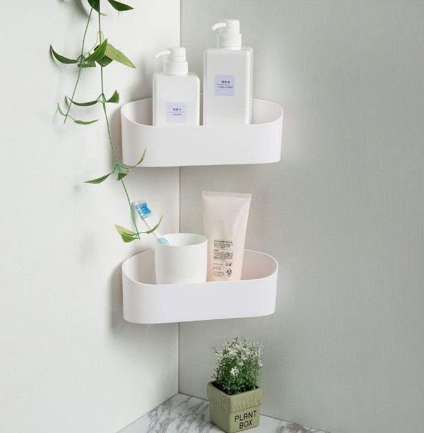 MVM Enterprise Self Adhesive Bathroom Corner Wall Rack use for Home, Bathroom Shelf Rack Bathroom Washroom Corner Organizer Stand Organisers Storage Racks Bathroom Shelf Shelves Corner (1 pcs) - Image 2