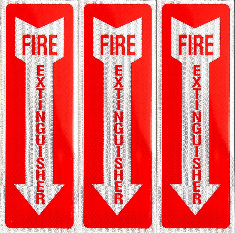 ESPLANADE eSplanade Fire Extinguisher Self Glowing Retro Reflective Sign Sticker Decal  Easy to Mount Weather Resistant Long Lasting Ink Size 4 x 12 - Image 1