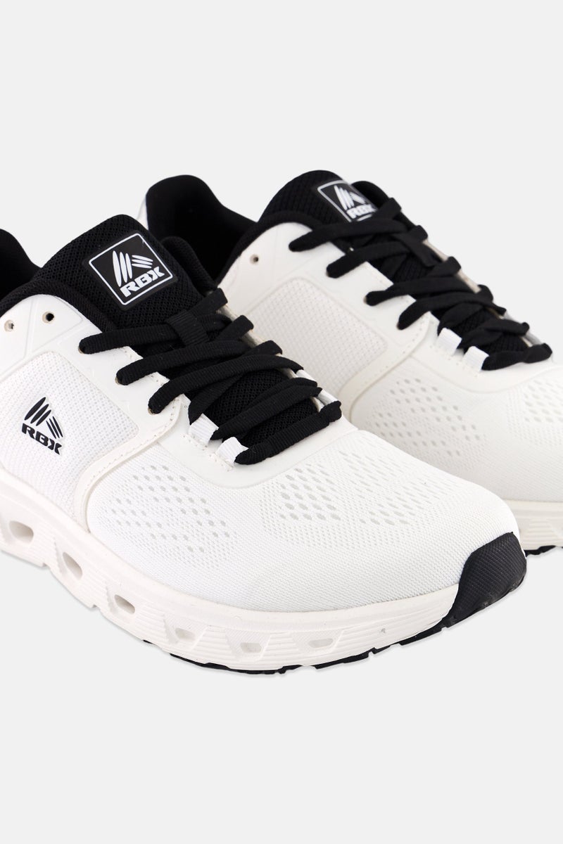 RBX Women Brand Logo Lace Up Training Shoes, White - Image 3