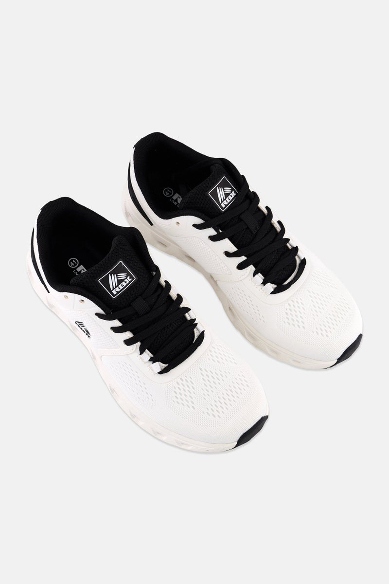 RBX Women Brand Logo Lace Up Training Shoes, White - Image 4