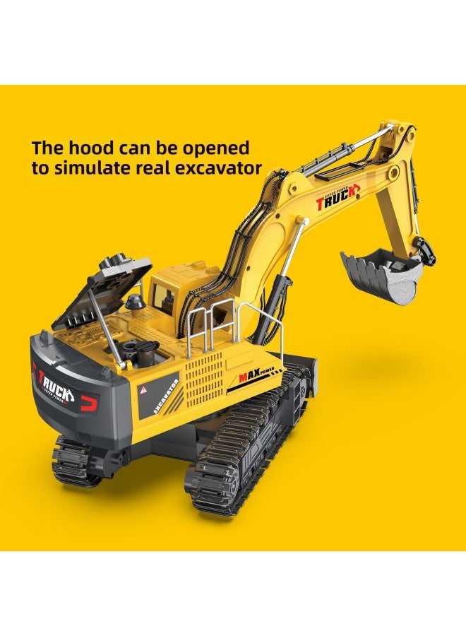 15-way Alloy Remote Control Excavator Charging Children's Toy Car Car Simulation Electric Excavator Engineering Car Excavator-Color:【Kraft Carton】 Super Large 12-way Alloy Bucket Excavator Yellow-Proportion:1 Rechargeable Lithium Battery - Image 4