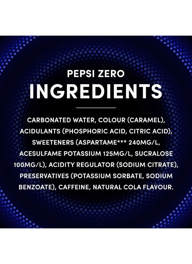Pepsi - Zero, Carbonated Soft Drink Zero Calories And No Sugar, Cans 330ml - Image 1