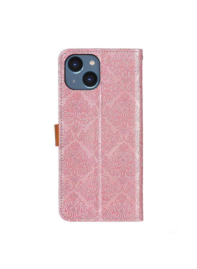 S-TOP Case For iPhone 15 Plus European Floral Embossed Leather Phone Case - Image 3