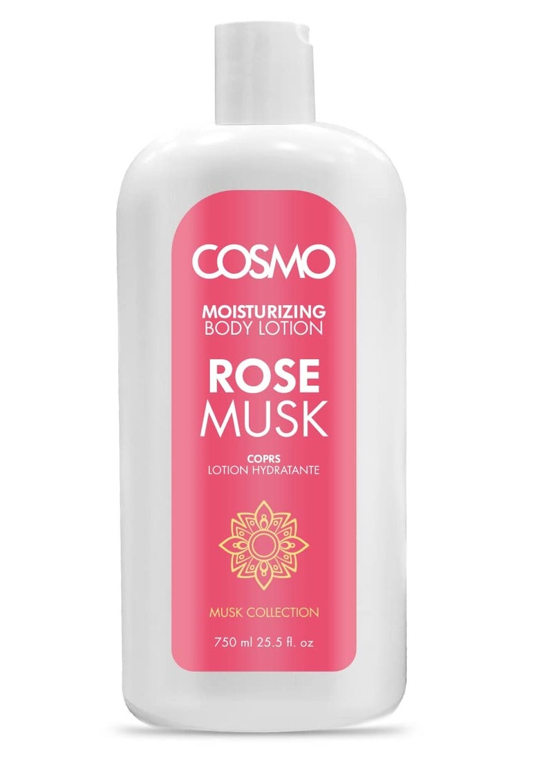 COSMO Moisturizing Body Lotion Rose Musk 750 Ml 