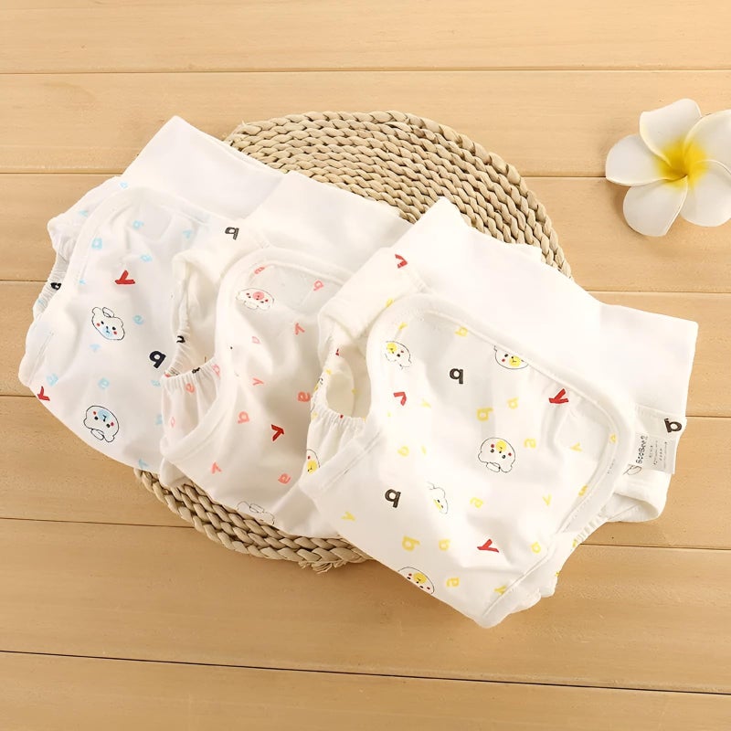 Washable Reusable Cloth Baby Diapers High Waist 100% Organic Cotton 3-Layer Leak-Proof Design with Built-in TPU Layer – Adjustable Breathable Summer Diapers for Newborn 0-12 Months - Image 3