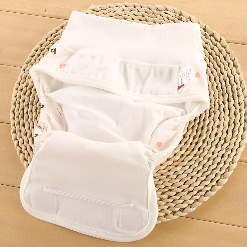 Washable Reusable Cloth Baby Diapers High Waist 100% Organic Cotton 3-Layer Leak-Proof Design with Built-in TPU Layer – Adjustable Breathable Summer Diapers for Newborn 0-12 Months - Image 4