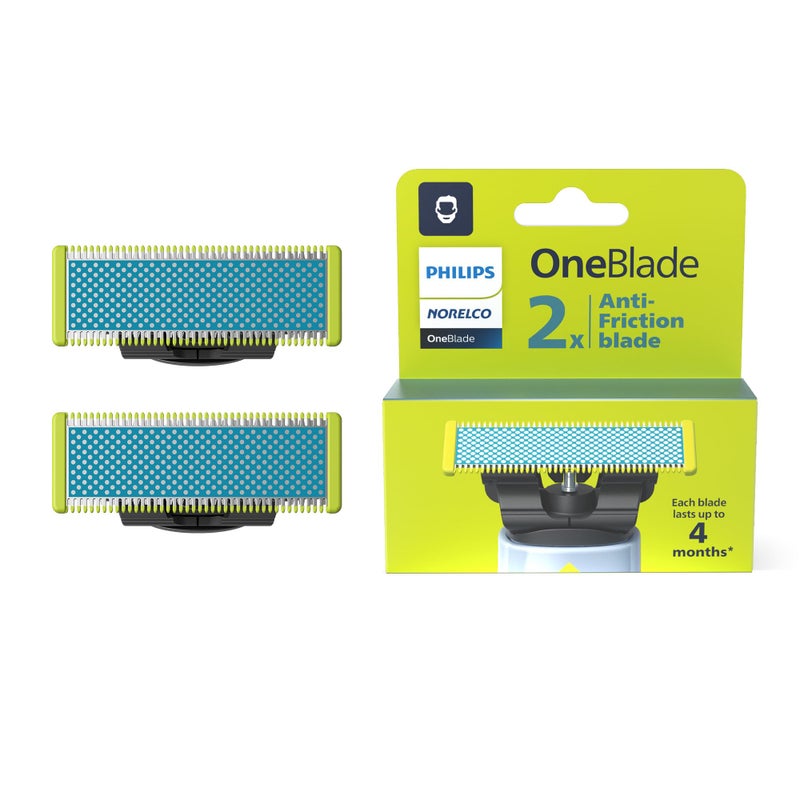 Norelco Philips Norelco OneBlade Anti Friction Blade, Genuine Replacement Blade for OneBlade Electric Shaver and Trimmer, Durable Stainless Steel, Trim, Edge and Shave, 2 Pack, QP225/80 - Image 2