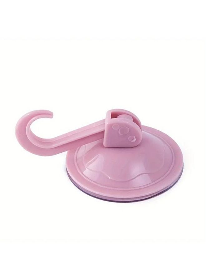 2pcs Strong Adhesive Suction Cup Hooks Pink No Drill Wall Hooks for Bathroom Kitchen - Image 1