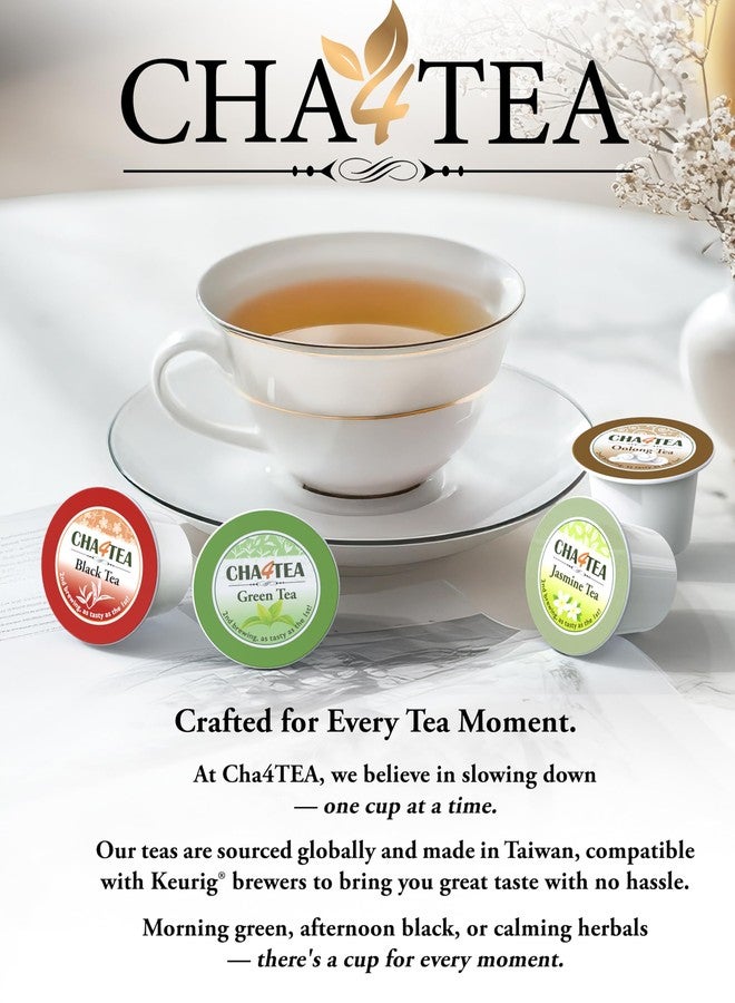 مجموعة شاي أخضر متنوعة من Cha4TEA، 36 كبسولة، لماكينات تحضير القهوة Keurig K-Cup (شاي أخضر ماتشا، شاي أخضر، شاي أخضر ياسمين، شاي أولونغ) - Image 4